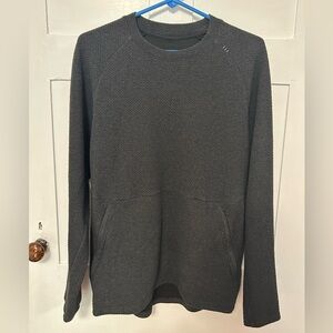 Lululemon Men's At Ease Crew Neck Marbled Dark Gray Long Sleeve Sweatshirt